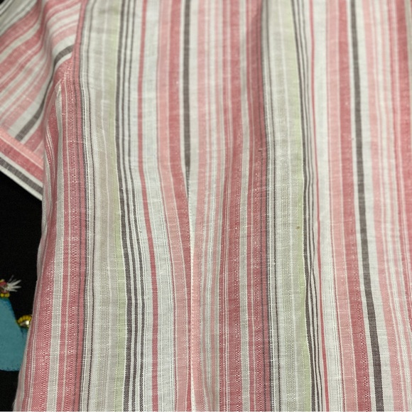 Vintage Villager Sport Petites short sleeved striped, tailored, fitted button up - Picture 5 of 8